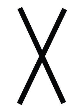 Siyah Basit Anglo-Sakson Futhorc Gyfu Mührü (G)