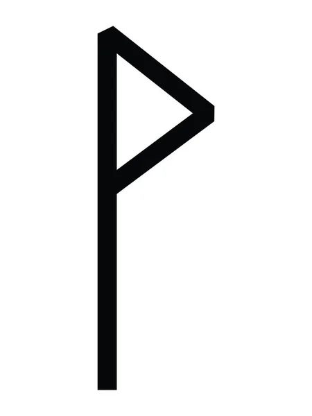 Black Simple Anglo Saxon Futhorc Runes Letter Pynn — стоковий вектор