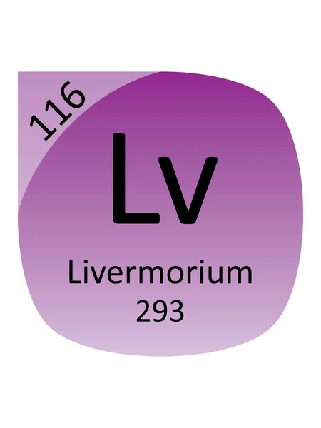Název Symbol Atomová Hmotnost Atomové Číslo Periodické Tabulky Prvek Livermorium — Stockový vektor