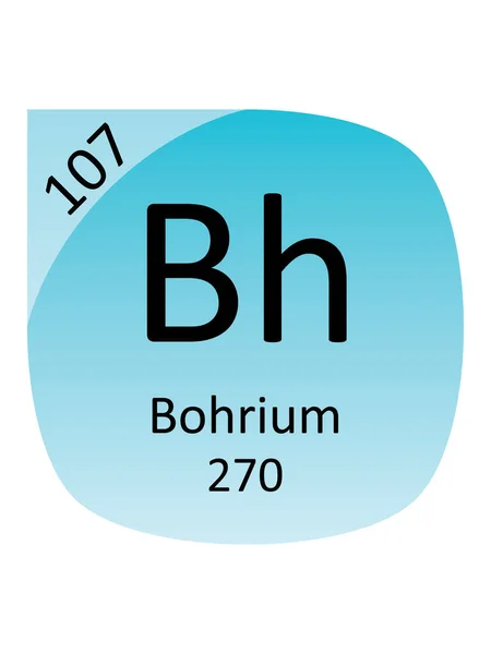 Bohrium周期表元素的名称 原子质量和原子序数 — 图库矢量图片