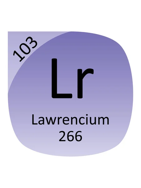Namn Symbol Atommassa Och Atomnummer För Periodtabellen För Lawrencium — Stock vektor