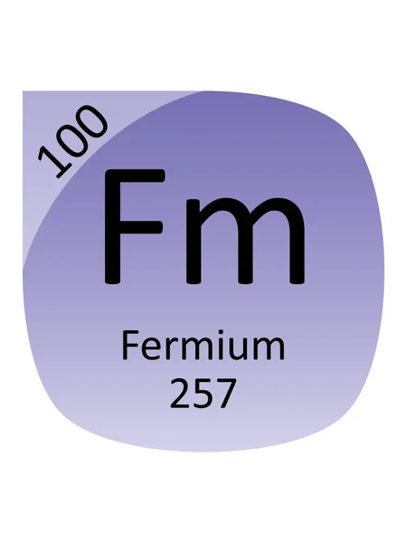 Name Symbol Atomic Mass Atomic Number Period Table Element Fermium — Stock Vector