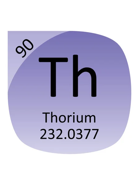 Naam Symbool Atoommassa Atoomnummer Van Het Periodetabel Element Thorium — Stockvector