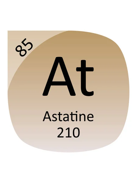 Naam Symbool Atoommassa Atoomnummer Van Het Periodetabel Element Astatine — Stockvector