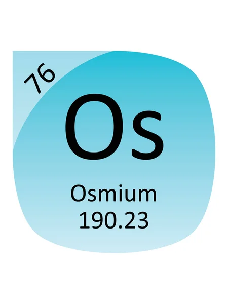 オスミウムの周期表元素の名称 原子質量及び原子数 — ストックベクタ