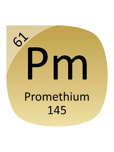 Naam Symbool Atoommassa Atoomnummer Van Het Periodetabel Element Promethium — Stockvector