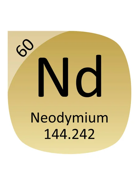 Nazwa Symbol Masa Atomowa Liczba Atomowa Pierwiastka Tabeli Okresu Neodymowego — Wektor stockowy