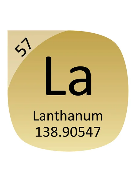 ランタンの年代表元素の名称 原子質量及び原子数 — ストックベクタ