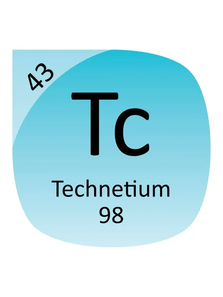 Naam Symbool Atoommassa Atoomnummer Van Het Periodetabel Element Van Technetium — Stockvector