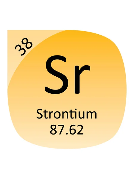 Name Symbol Atommasse Und Atomzahl Des Periodentabellenelements Von Strontium — Stockvektor