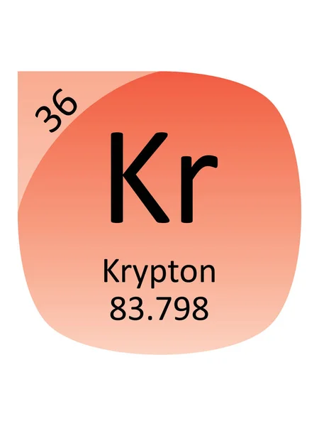 Символіка Атомна Маса Атомне Число Елементів Таблиці Періодів Криптона — стоковий вектор