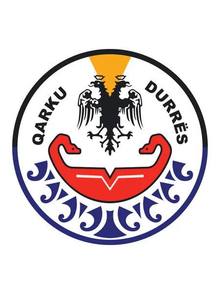 アルバニア デュレス郡の紋章 — ストックベクタ