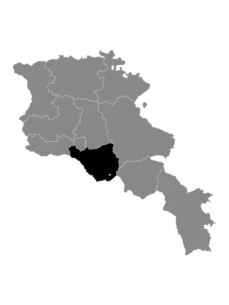 Carte Localisation Noire Province Arménienne Ararat Dans Carte Grise Arménie — Image vectorielle