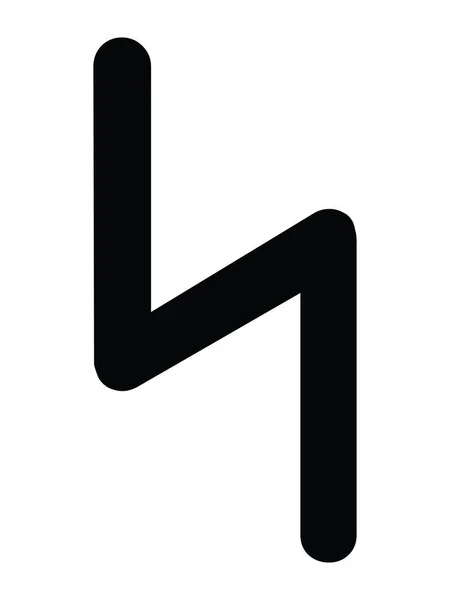 Чорний Простий Молодший Футарк Руни Лист Совіло — стоковий вектор