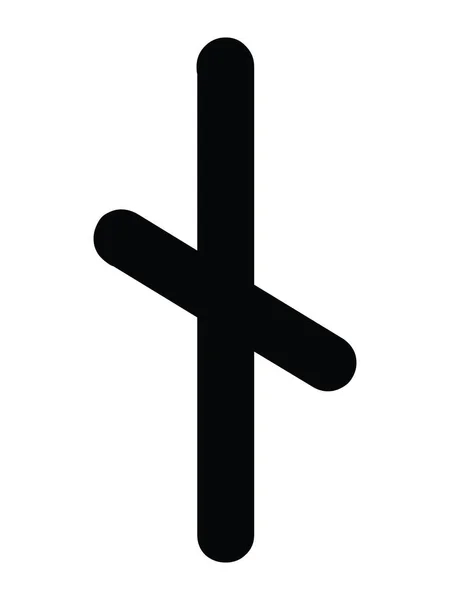 Black Simple Younger Futhark Runes Επιστολή Του Naudiz — Διανυσματικό Αρχείο