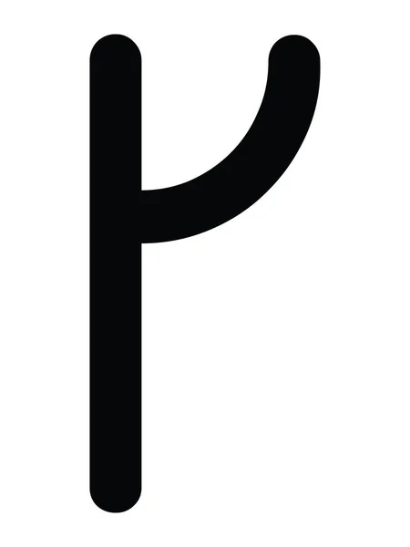 Μαύρο Απλό Νεότερο Futhark Runes Γράμμα Kaunan — Διανυσματικό Αρχείο