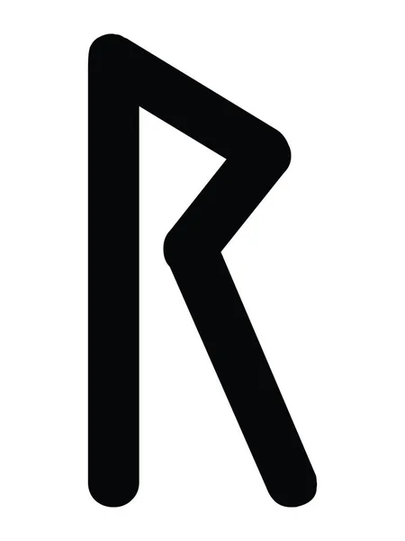 Black Simple Younger Futhark Runes Letter Raido — Stock Vector