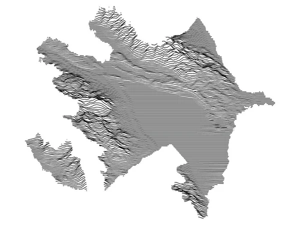 Mappa Topografia Grigia Del Paese Europeo Azerbaigian — Vettoriale Stock