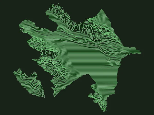 Tactical Military Emerald Mapa Topografia País Europeu Azerbaijão — Vetor de Stock