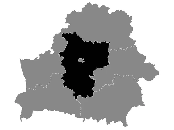 Carte Géographique Biélorussie Région Minsk Oblast Minsk Dans Carte Grise — Image vectorielle