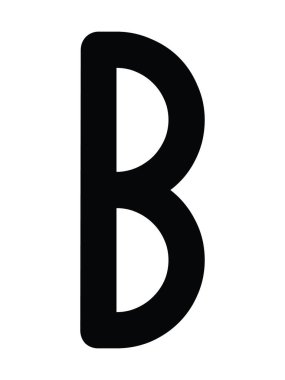 Siyah Ortaçağ Rünleri Alfabe Harfi B