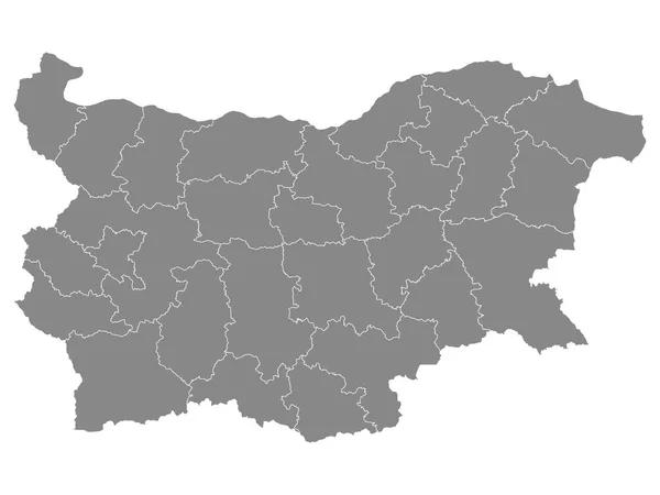 Provincias Grises Mapa Del País Europeo Bulgaria — Archivo Imágenes Vectoriales