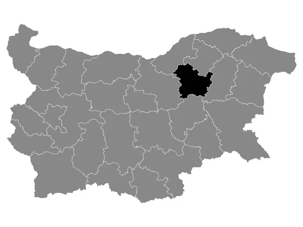 Карта Черной Локации Болгарской Провинции Тырговиште Пределах Серой Карты Болгарии — стоковый вектор