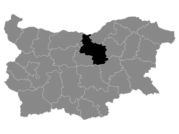 Mappa Nera Della Provincia Bulgara Veliko Tarnovo All Interno Della — Vettoriale Stock