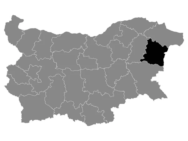 Negro Mapa Ubicación Provincia Búlgara Varna Mapa Gris Bulgaria — Vector de stock