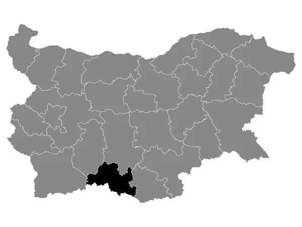 Fekete Elhelyezkedés Térkép Bolgár Smolyai Tartomány Belül Grey Map Bulgária — Stock Vector