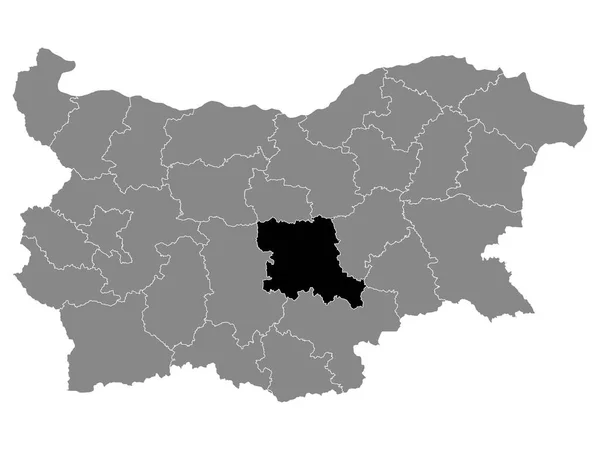 Black Location Map Bulgarian Province Stara Zagora Grey Map Bulgaria — Stock Vector