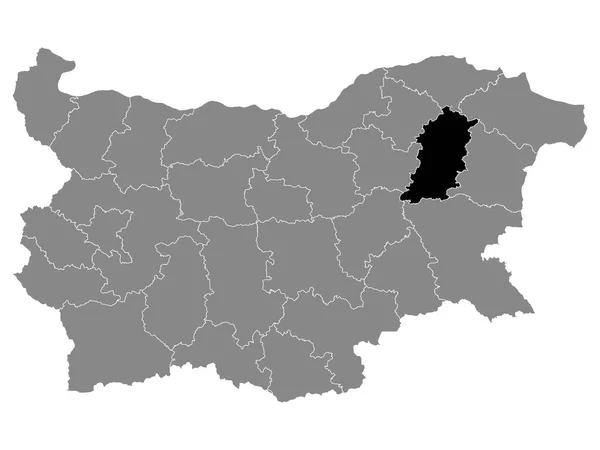 Black Location Map Bulgarian Province Shumen Grey Map Bulgaria — Stock Vector
