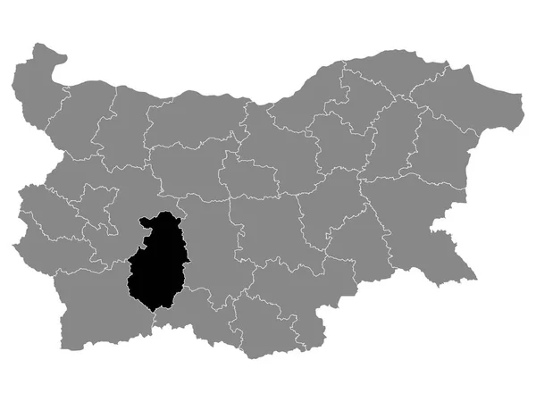 Mapa Localização Província Búlgara Pazardzhik Dentro Grey Mapa Bulgária —  Vetores de Stock