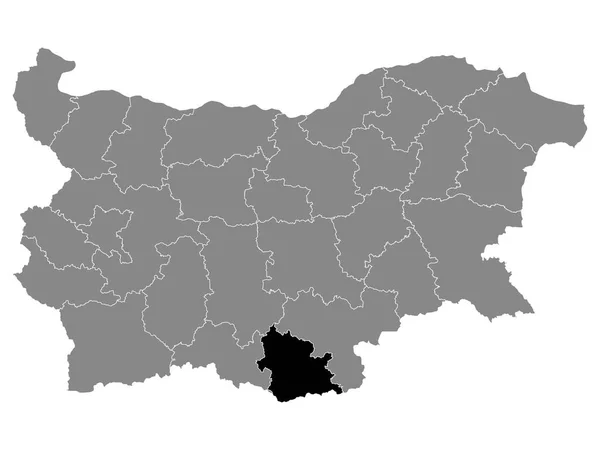 Negro Mapa Ubicación Provincia Búlgara Kardzhali Grey Mapa Bulgaria — Vector de stock
