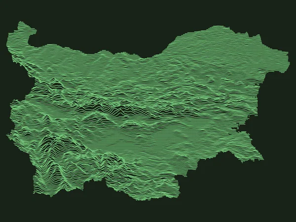 保加利亚欧洲国家战术军用翡翠3D地形图 — 图库矢量图片