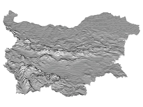 Gray Topografie Kaart Van Het Europese Land Bulgarije — Stockvector