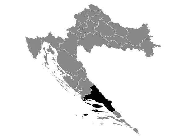 Black Location Map Croatian County Split Dalmatia Grey Map Croatia — Stock Vector