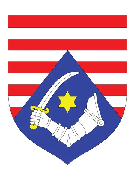 克罗地亚卡尔洛瓦茨县的国徽 — 图库矢量图片