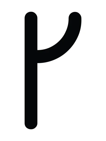 ブラックシンプルな中世のルーン文字KまたはQ — ストックベクタ