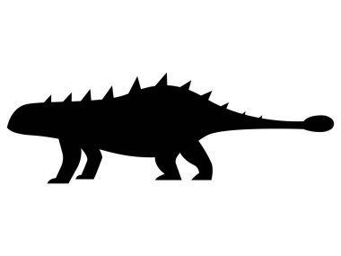 Bir Dinozor Ankylosaurus 'un Basit Siyah Çizimi