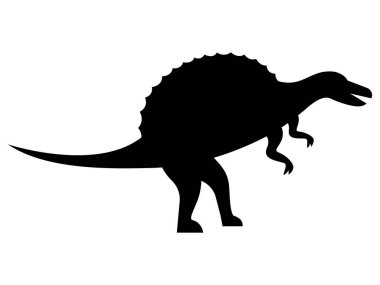 Basit bir Kara Karikatür Bir Dinozor Spinosaurus Çizimi