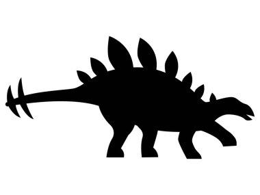 Basit bir Kara Karikatür Bir Dinozor Çizimi Stegosaurus