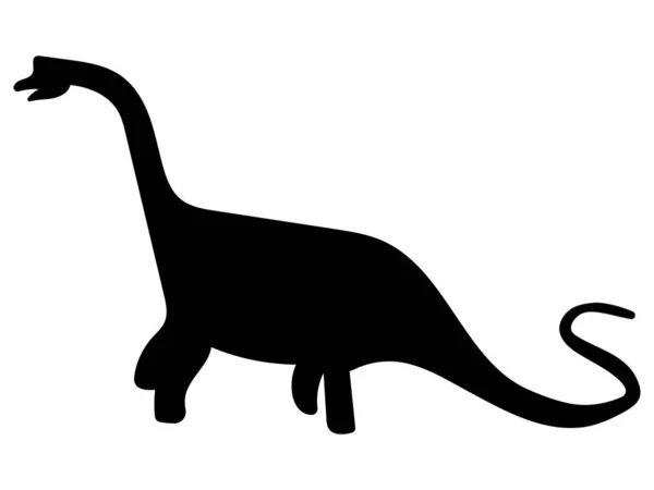 Desenho Desenhos Animados Preto Simples Diplodocus Dinossauro —  Vetores de Stock