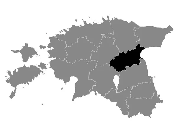 Czarna Lokalizacja Mapa Estonii Jogeva County Grey Map Estonia — Wektor stockowy