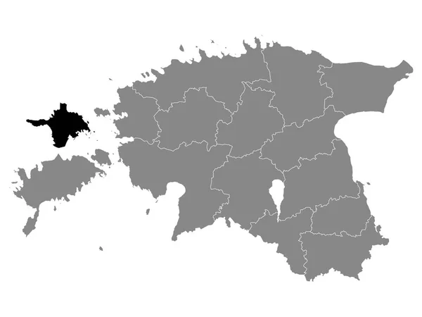 Black Location Map Estonian Hiiu County Grey Map Estonia — Stockový vektor