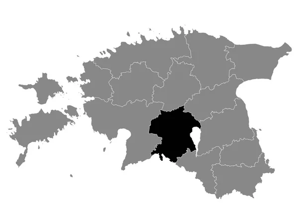 Czarna Mapa Lokalizacji Hrabstwo Viljandi Estonii — Wektor stockowy