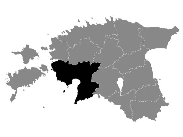 Black Location Map Estonian Parnu County Grey Map Estonia — Stockový vektor