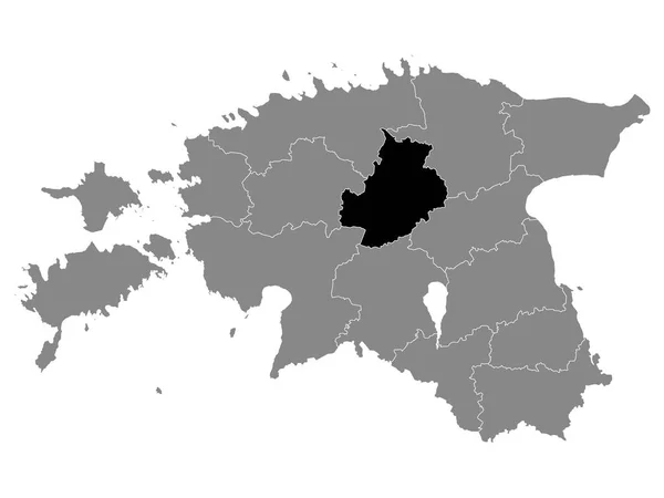 Black Location Map Estonian Jarva County Grey Χάρτης Της Εσθονίας — Διανυσματικό Αρχείο