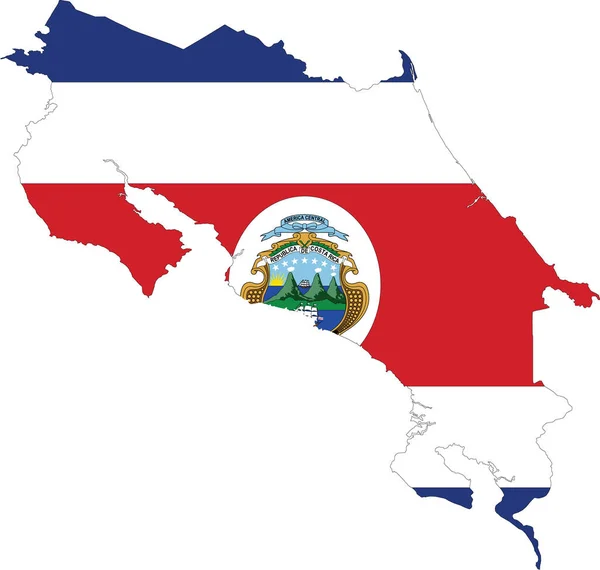 Flag Costa Rica Cropped Map — стоковый вектор