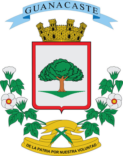 Плоский векторный герб провинции Коста-Рика Гуанакасте